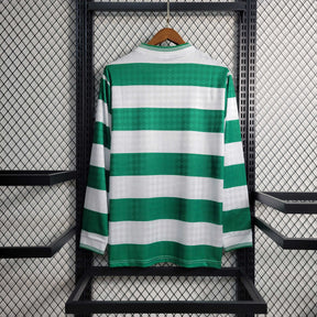 Camisa Manga Longa Celtics Home 1987/88 - Umbro Retrô Masculina - Branca/Verde