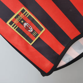 Camisa Milan Home 1999/00 - Adidad Retrô Masculina - Vermelha/Preta