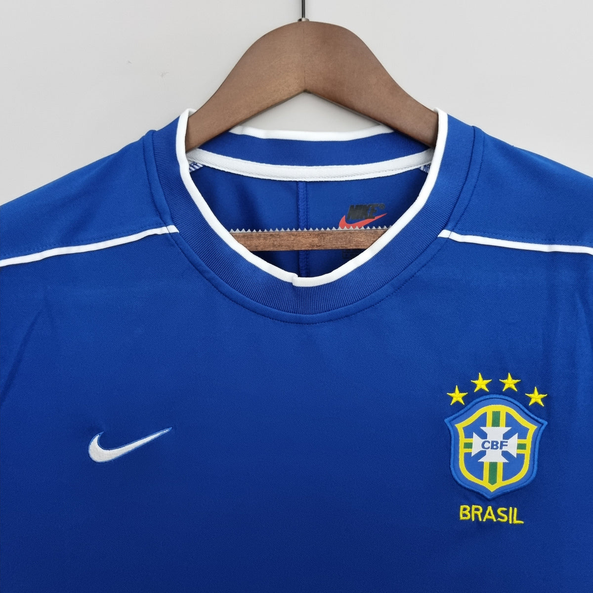 Camisa Seleção Brasil Away 1998 - Nike Retrô Masculina - Azul/Branca