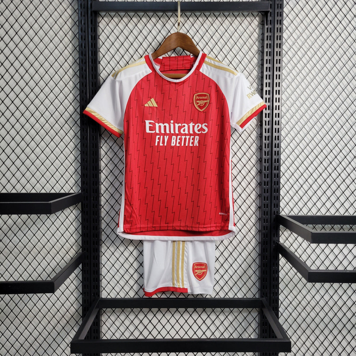 Kit Infantil Arsenal Home 2023/24 - Adidas Torcedor - Vermelha/Branca