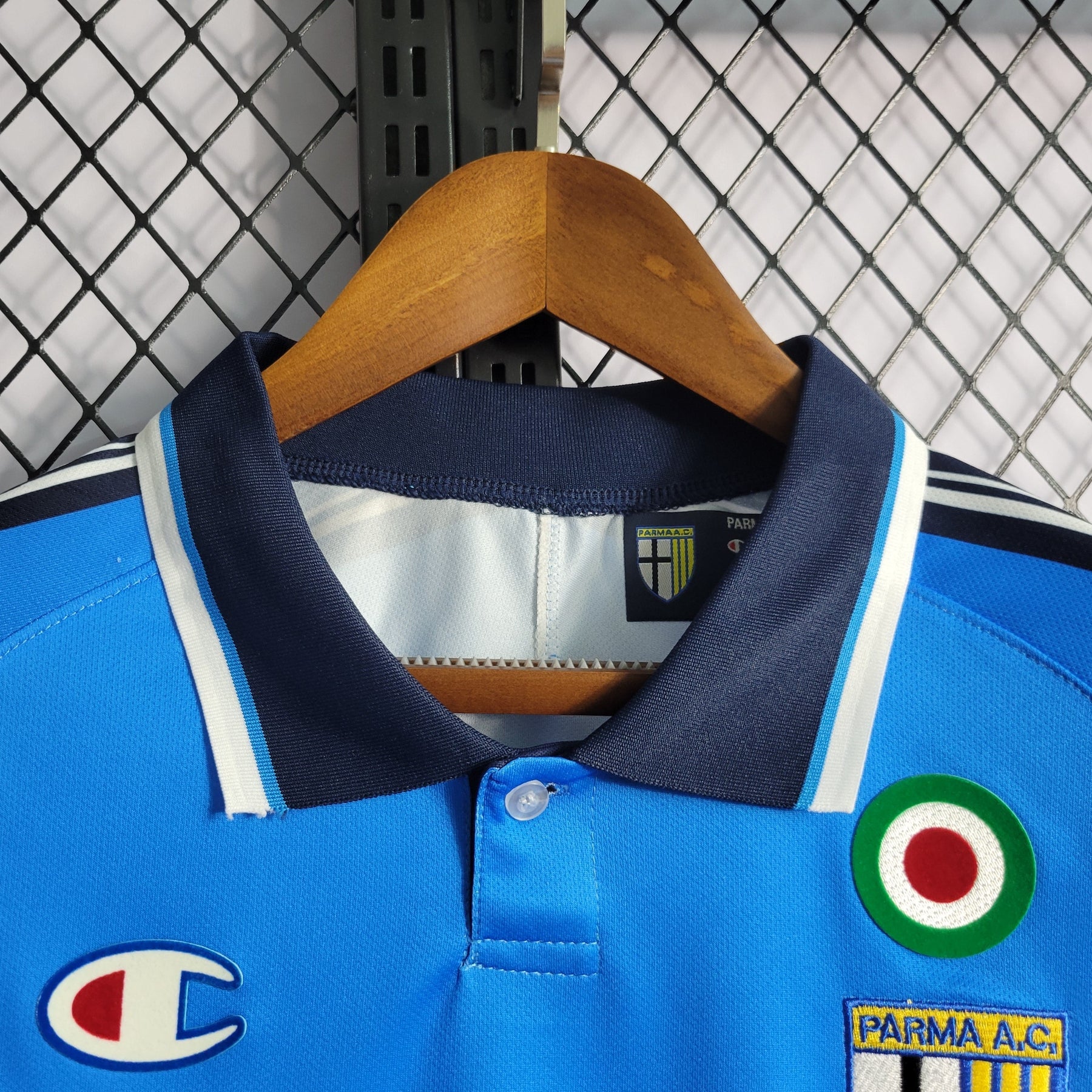 Camisa Parma Third 1999/00 - Champion Retrô Masculina - Azul/Branca