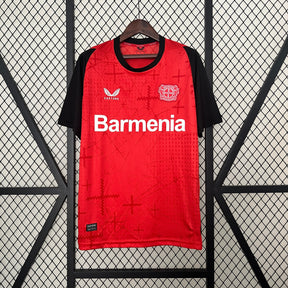 Camisa Bayer Leverkusen Home 2024/25 - Castore Torcedor Masculina - Vermelha/Preta