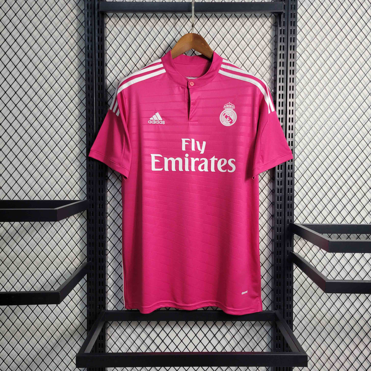 Camisa Real Madrid Away 2014/15 - Adidas Retrô Masculina - Rosa/Branca