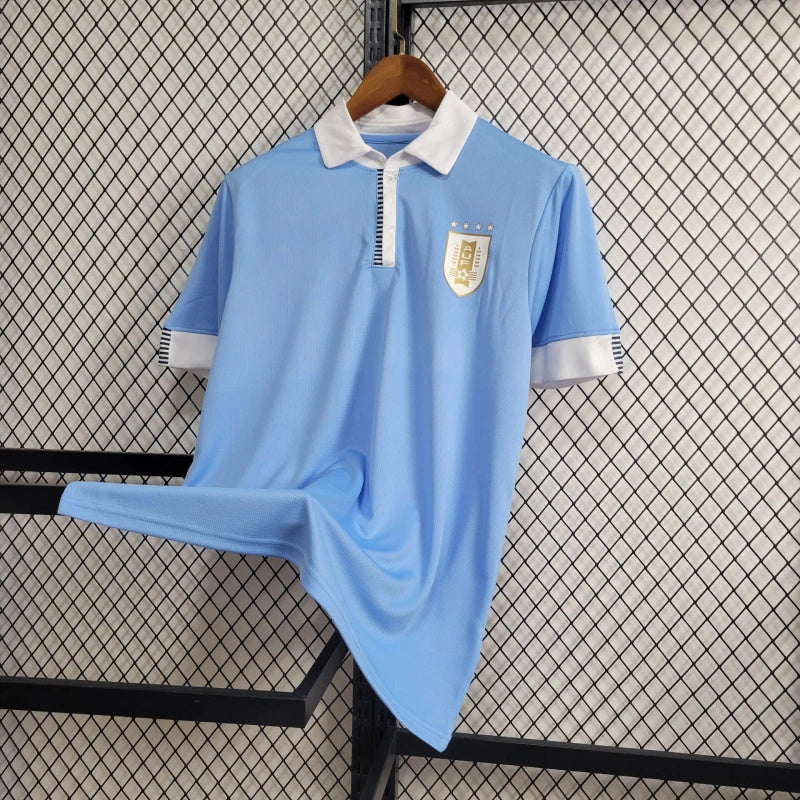 Camisa Seleção Uruguai Home 2024/25 - Puma Torcedor Masculina - Azul/Branca