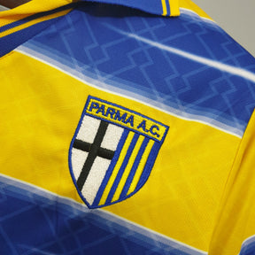 Camisa Parma Home 1998/99 - Lotto Retrô Masculina - Amarela/Azul