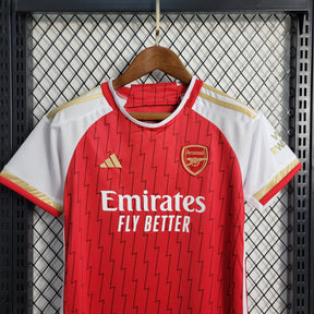 Kit Infantil Arsenal Home 2023/24 - Adidas Torcedor - Vermelha/Branca