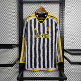 Camisa Juventus Manga Longa Home 2023/24 - Adidas Torcedor Masculina - Branca/Preta