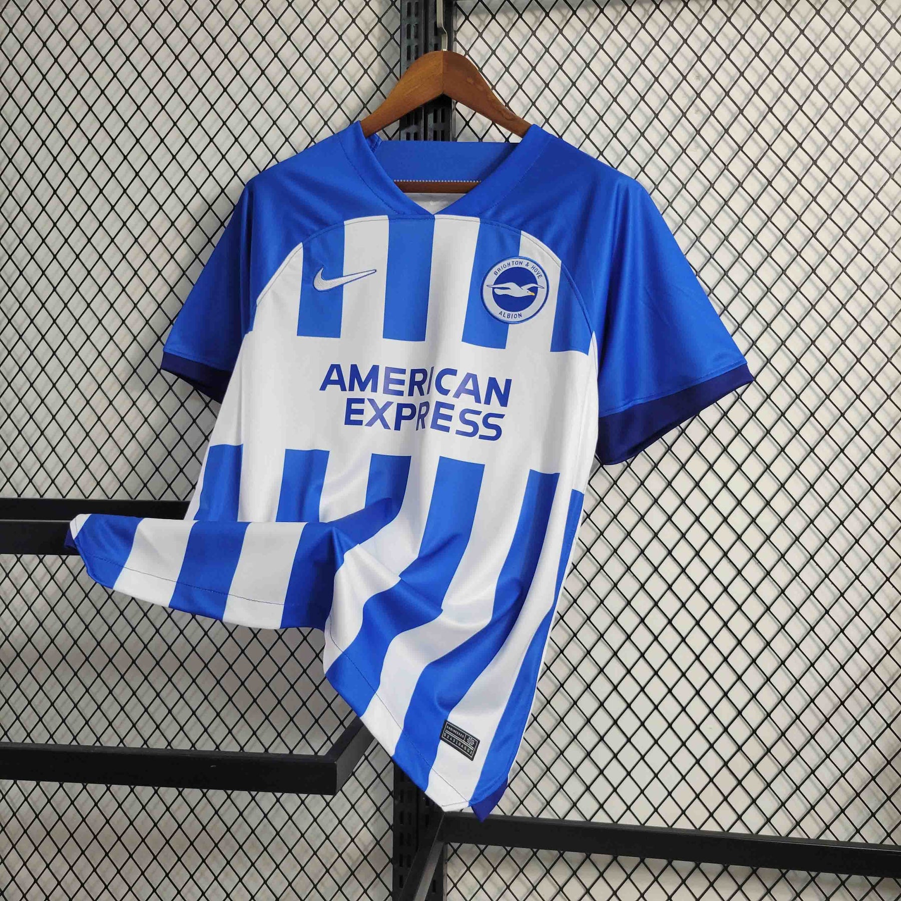 Camisa Brighton Home 2023/24 - Nike Torcedor Masculina - Azul/Branca