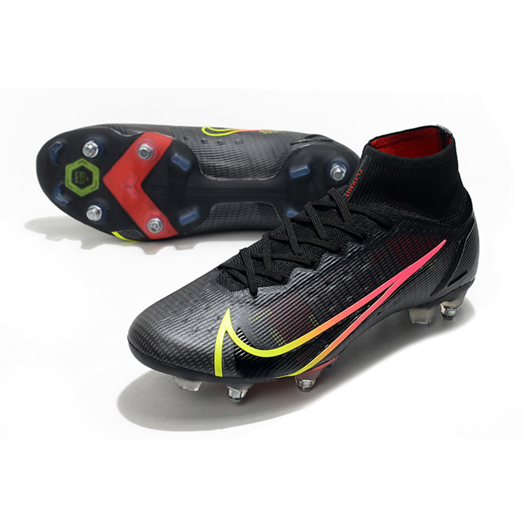 Chuteira Nike Mercurial Superfly 8 Elite Black x Prism SG-Pro Trava-mista