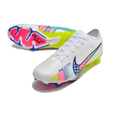 Chuteira Nike Air Zoom Mercurial Vapor 15 Elite Branco/Rosa/Azul/Verde