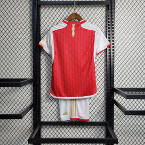 Kit Infantil Arsenal Home 2023/24 - Adidas Torcedor - Vermelha/Branca