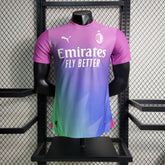 Camisa Milan Away 2023/24 - Puma Jogador Masculina - Rosa/Azul/Verde