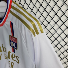 Camisa Lyon Home 2023/24 - Adidas Torcedor Masculina - Branca/Dourada