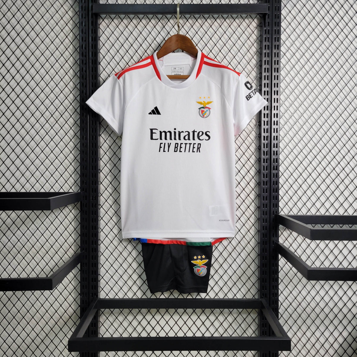 Kit Infantil Benfica Away 2023/24 - Adidas Torcedor - Branca