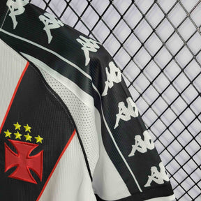 Camisa Vasco da Gama Away 2000/01 - Kappa Retrô Masculina - Branca/Preta