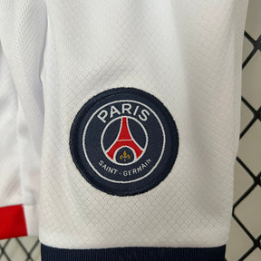 Kit Infantil PSG Away 2024/25 - Nike Torcedor - Branca/Azul