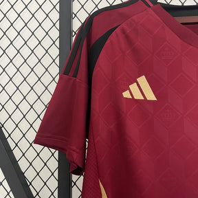 Camisa Seleção Bélgica Home 2024/25 - Adidas Torcedor Masculina - Bordo/Dourado