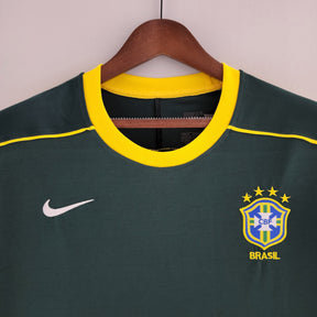 Camisa Seleção Brasil Goleiro 1998 - Nike Retrô Masculina - Verde/Amarela