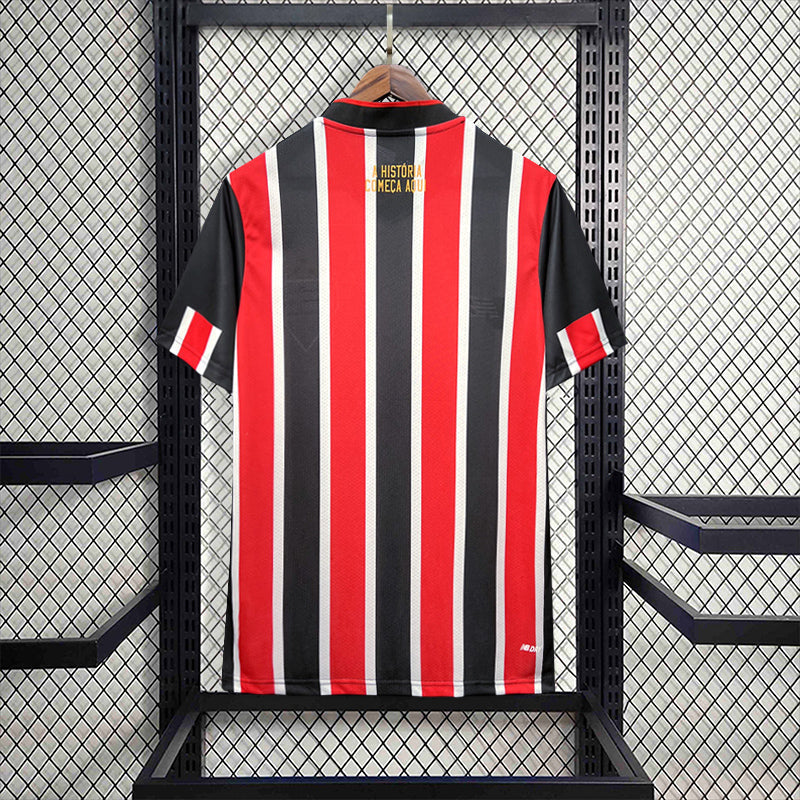 Camisa São Paulo Away 2024/25 - New Balace Torcedor Masculina - Vermelha/Preta