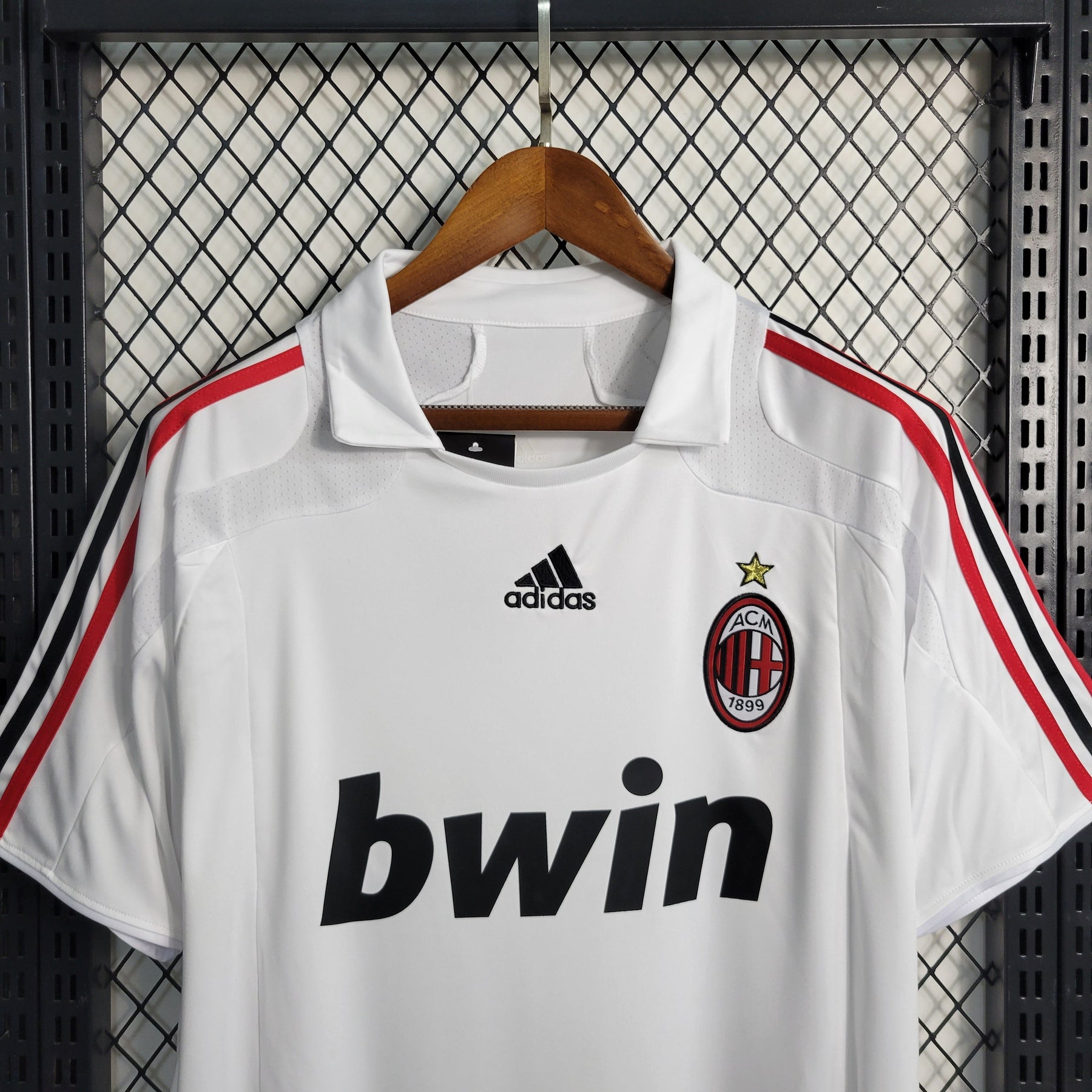 Camisa Milan Away 2007/08 - Adidas Retrô Masculina - Branca/Vermelha