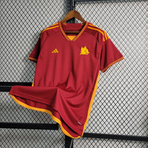 Camisa Roma Home 2023/24 - Adidas Torcedor Masculina - Vermelha/Amarela