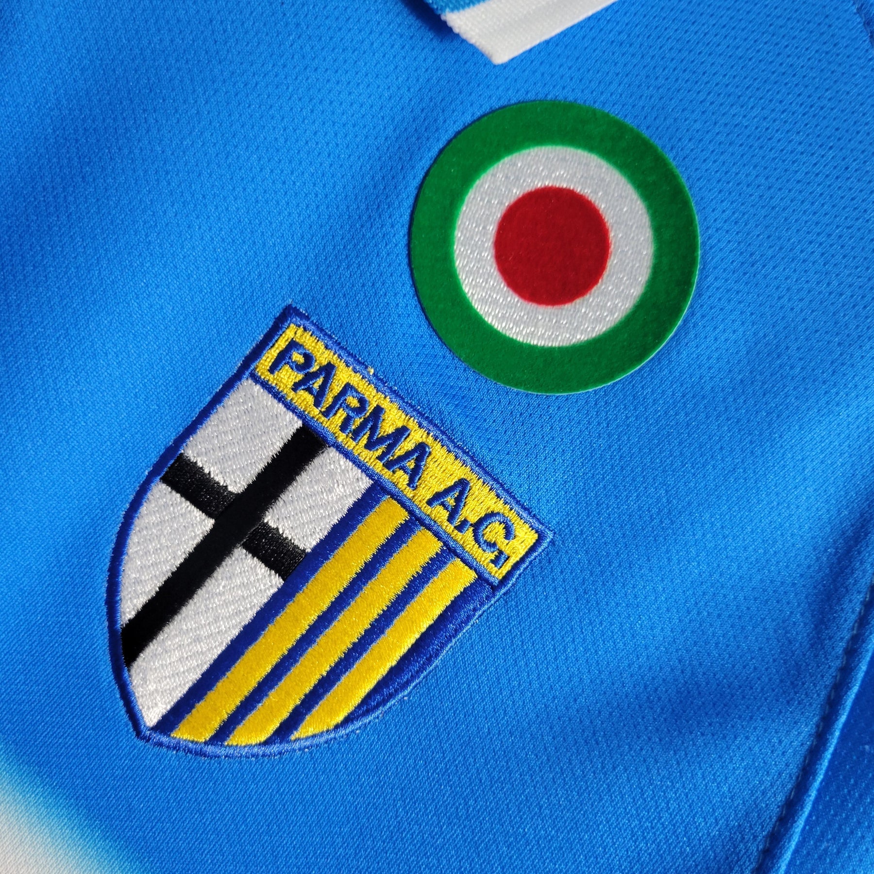 Camisa Parma Third 1999/00 - Champion Retrô Masculina - Azul/Branca