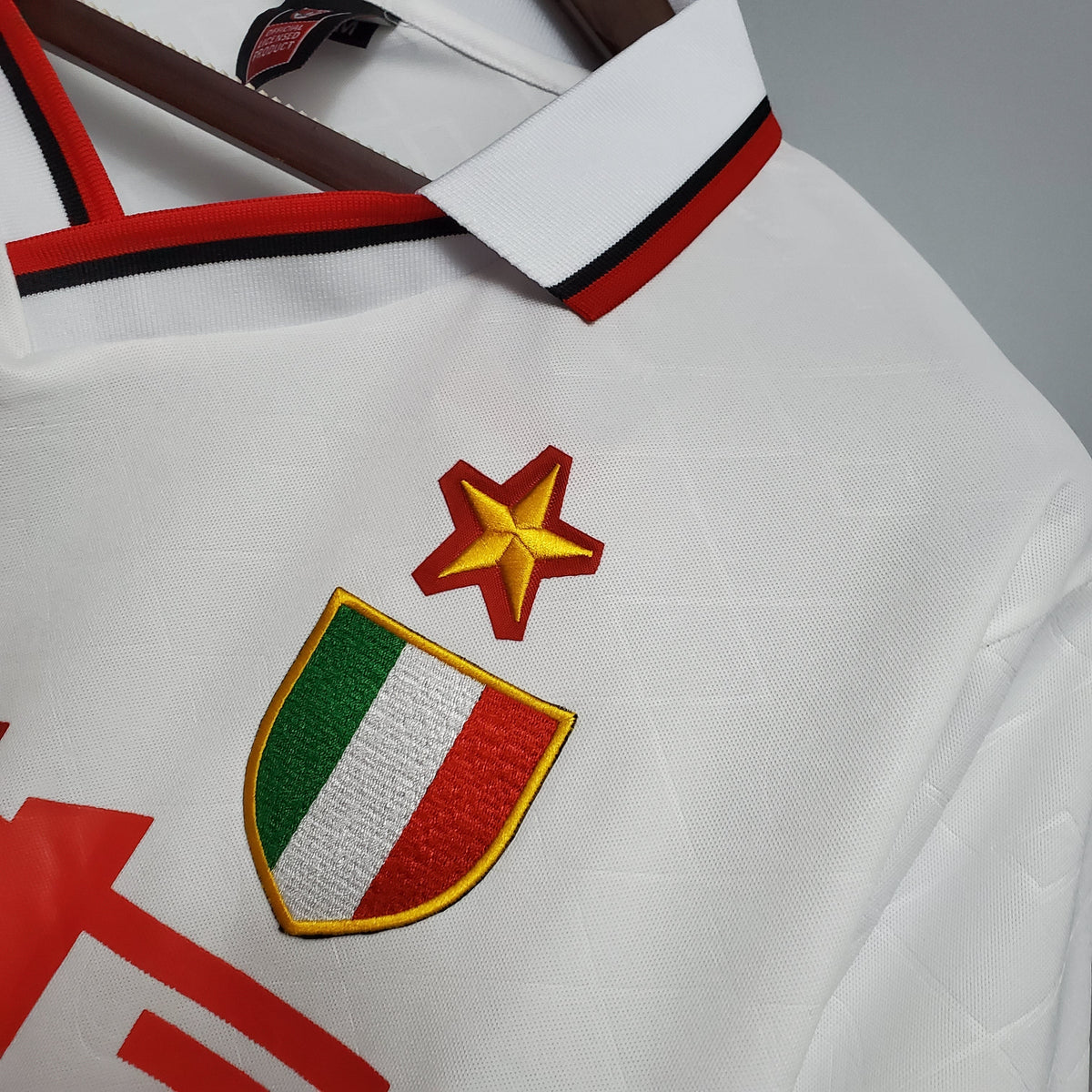 Camisa Milan Away 1993/94 - Lotto Retrô Masculina - Branca/Vermelha