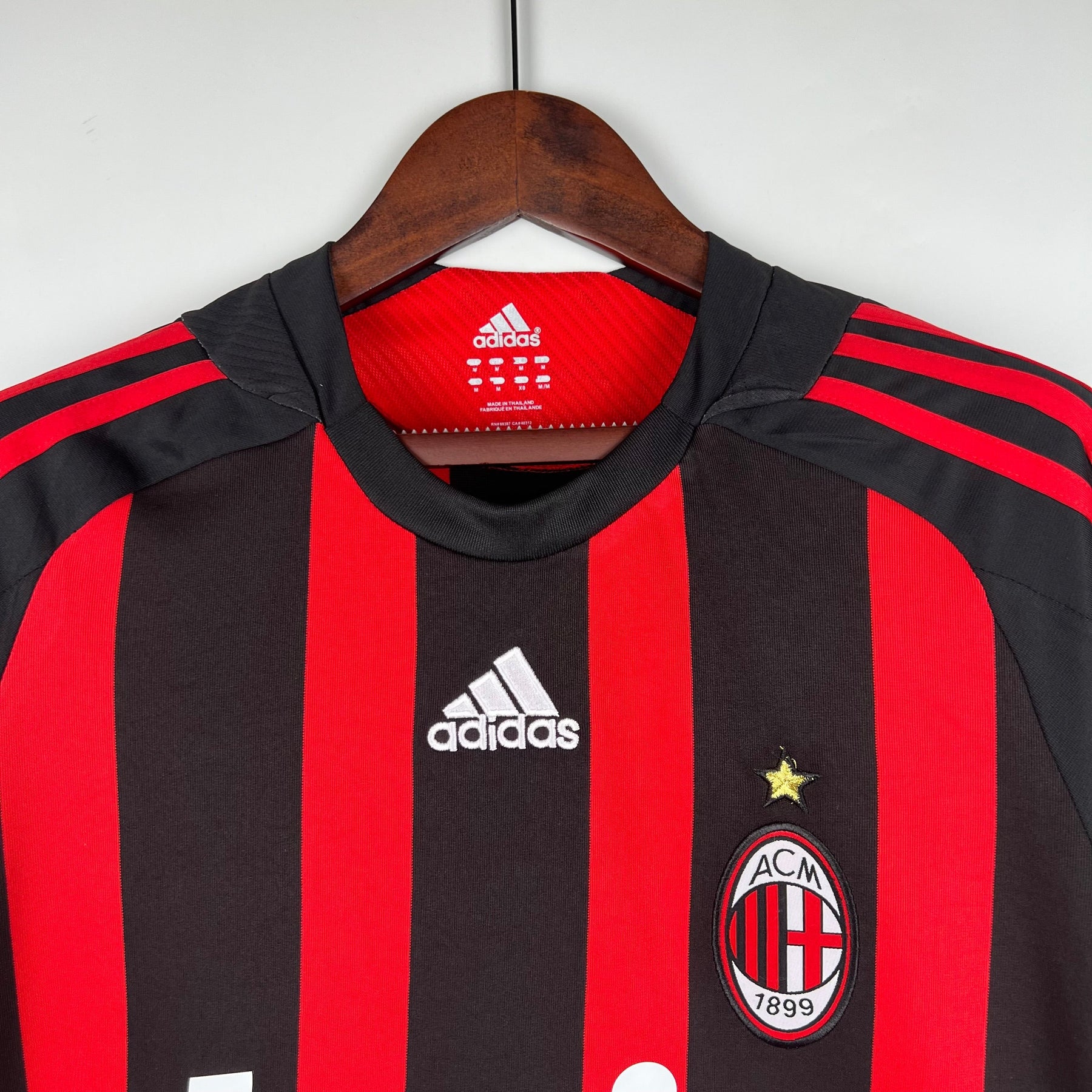 Camisa Milan Home 2008/09 - Adidas Retrô Masculina - Vermelha/Preta