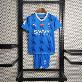 Kit Infantil Al-Hilal Home 2023/24 - Puma Torcedor - Azul/Branca