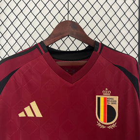 Camisa Seleção Bélgica Home 2024/25 - Adidas Torcedor Masculina - Bordo/Dourado