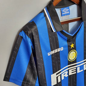 Camisa Inter de Milão Home 1997/98 - Umbro Retrô Masculina - Azul/Preta