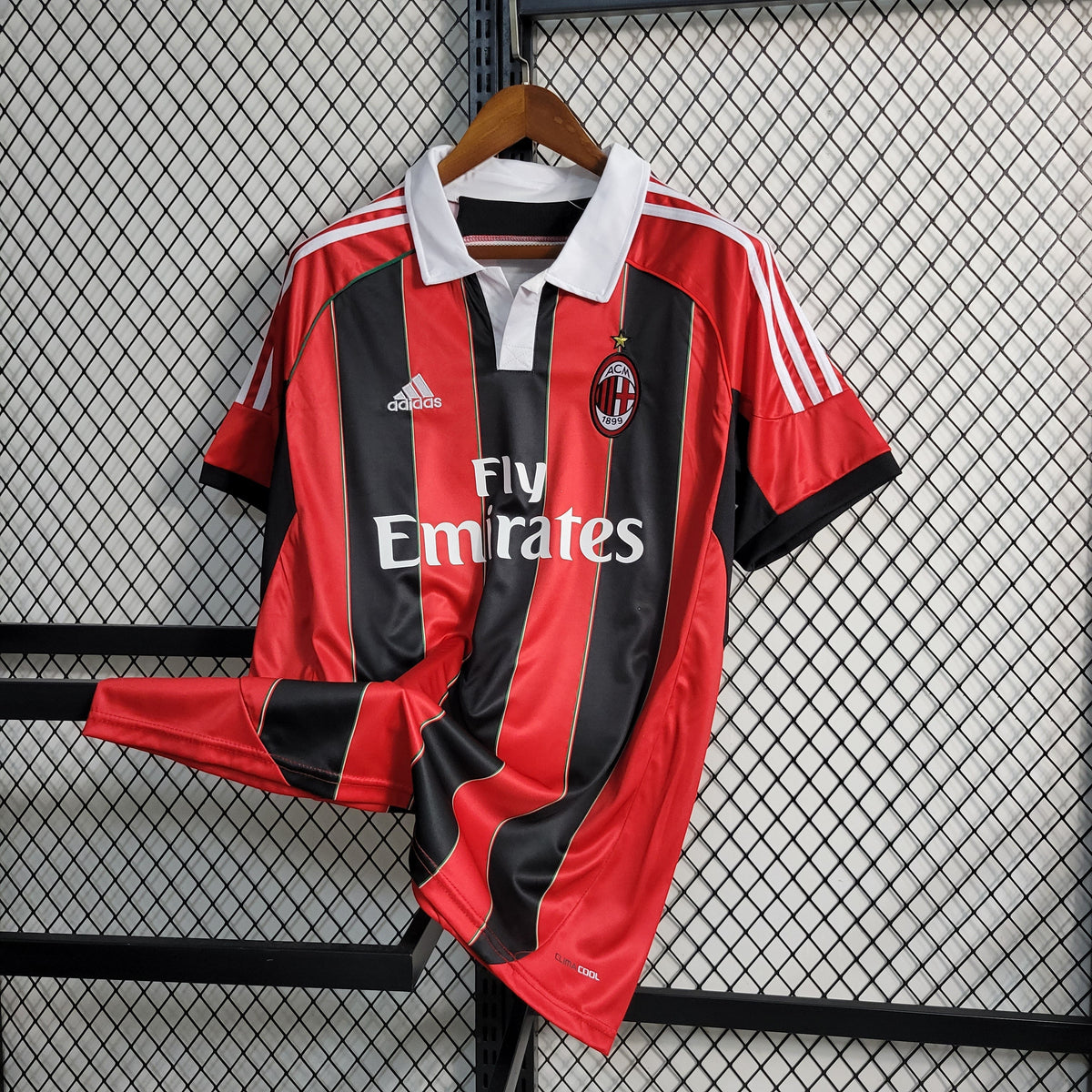 Camisa Milan Home 2012/13 - Adidas Retrô Masculina - Vermelha/Preta