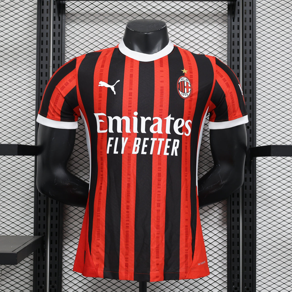 Camisa AC Milan Home 2024/25 - Puma Jogador Masculina - Vermelha/Preta