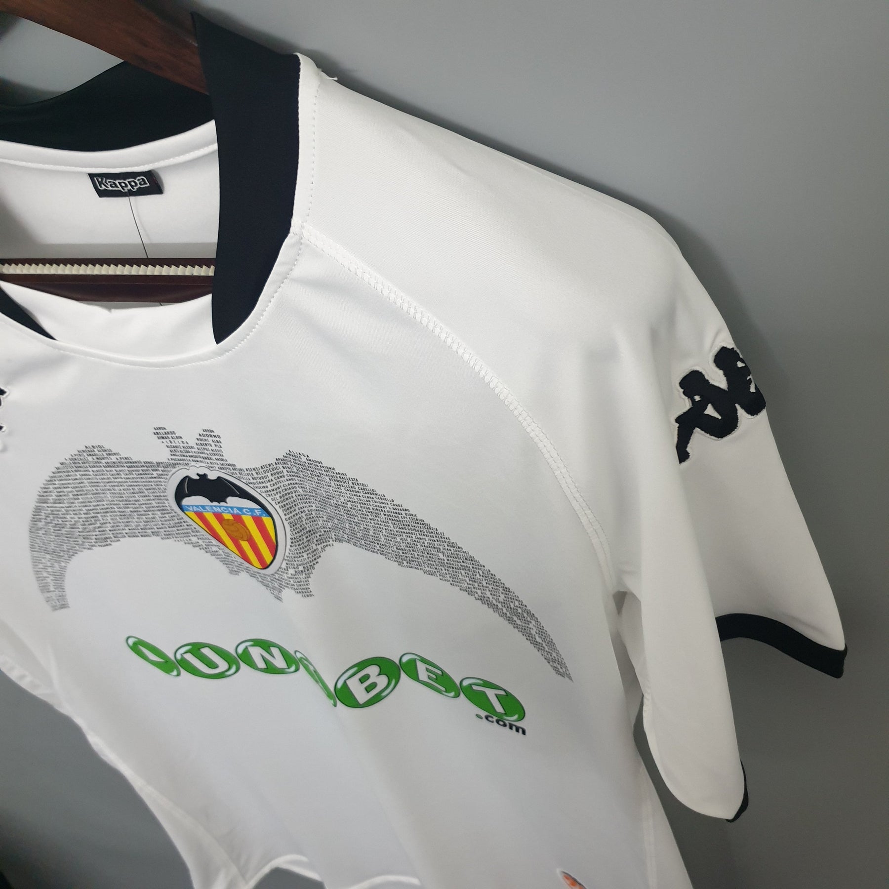 Camisa Valencia Home 2009/10 - Kappa Retrô Masculina - Branca/Preta