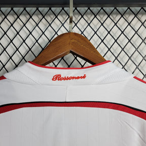 Camisa Manga Longa Milan  Away 2006/07 - Adidas  Retrô Masculina - Branca/Vermelha