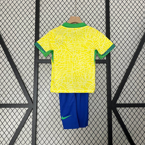 Kit Infantil Seleção Brasil Home 2024/25 - Nike Torcedor - Amarela/Azul