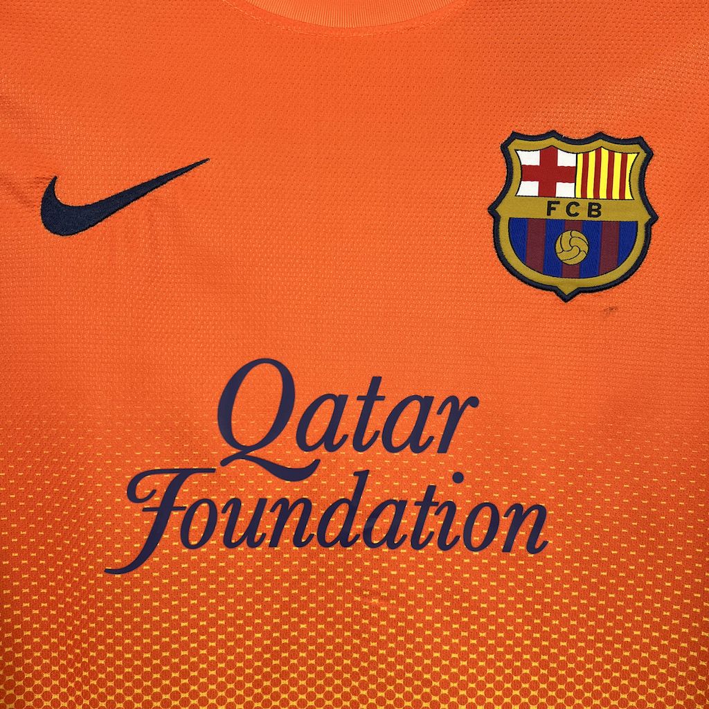 Camisa Barcelona Away 2012/13 - Nike Retrô Masculina - Laranja/Amarela