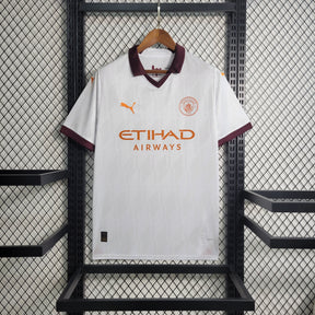 Camisa Manchester City Away 2023/24 - Puma Torcedor Masculina - Branca/Bordo