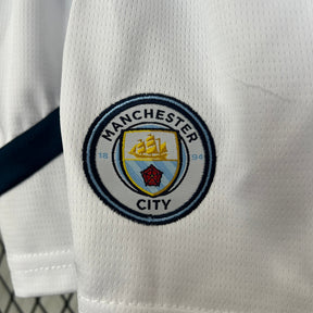 Kit Infantil Manchester City Away 2024/25 - Torcedor - Azul/Branca