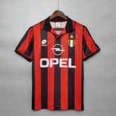 Camisa Milan Home 1996/97 - Lotto Retrô Masculina - Vermelha/Preta