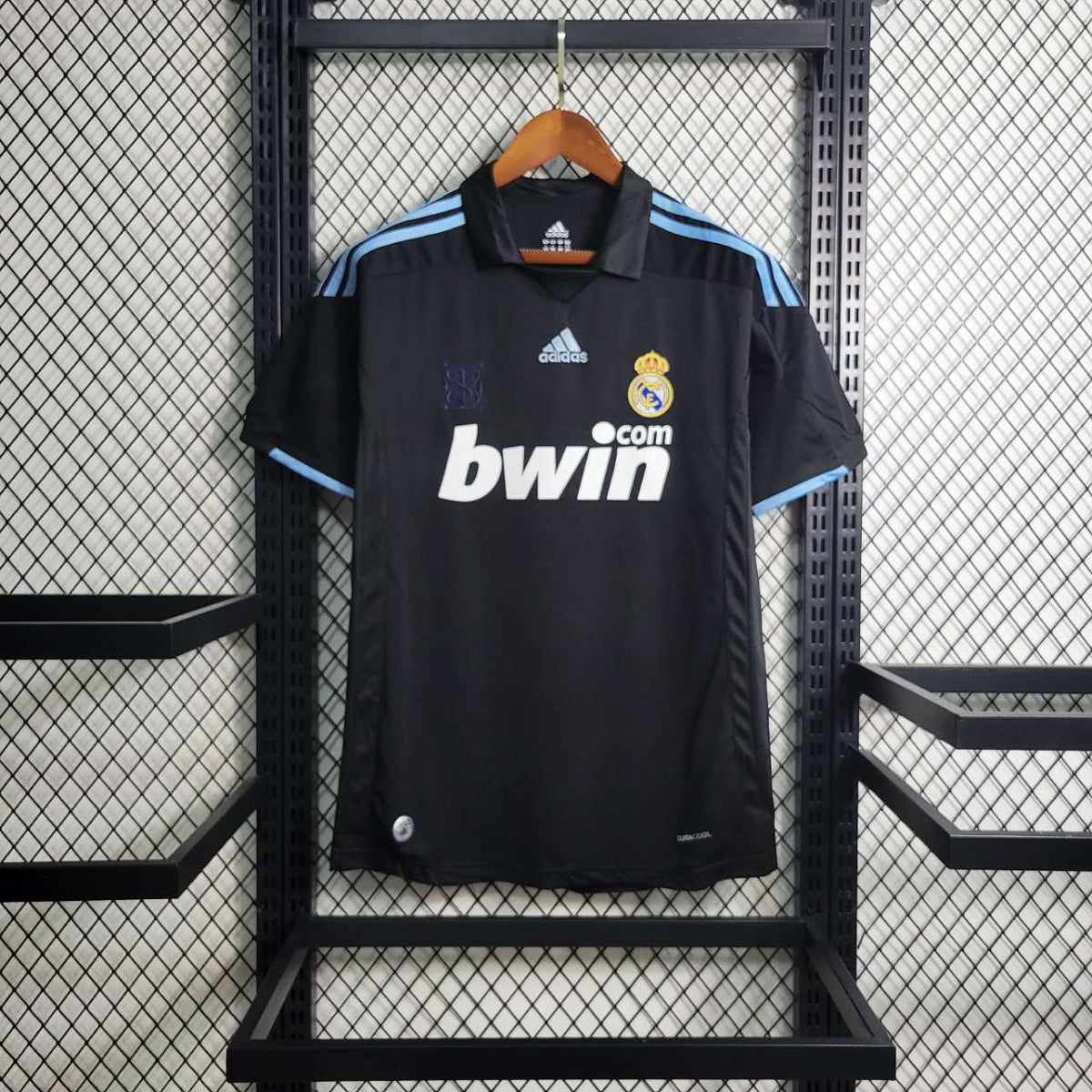 Camisa Real Madrid Away 2009/10 - Adidas Retrô Masculina - Preta/Azul