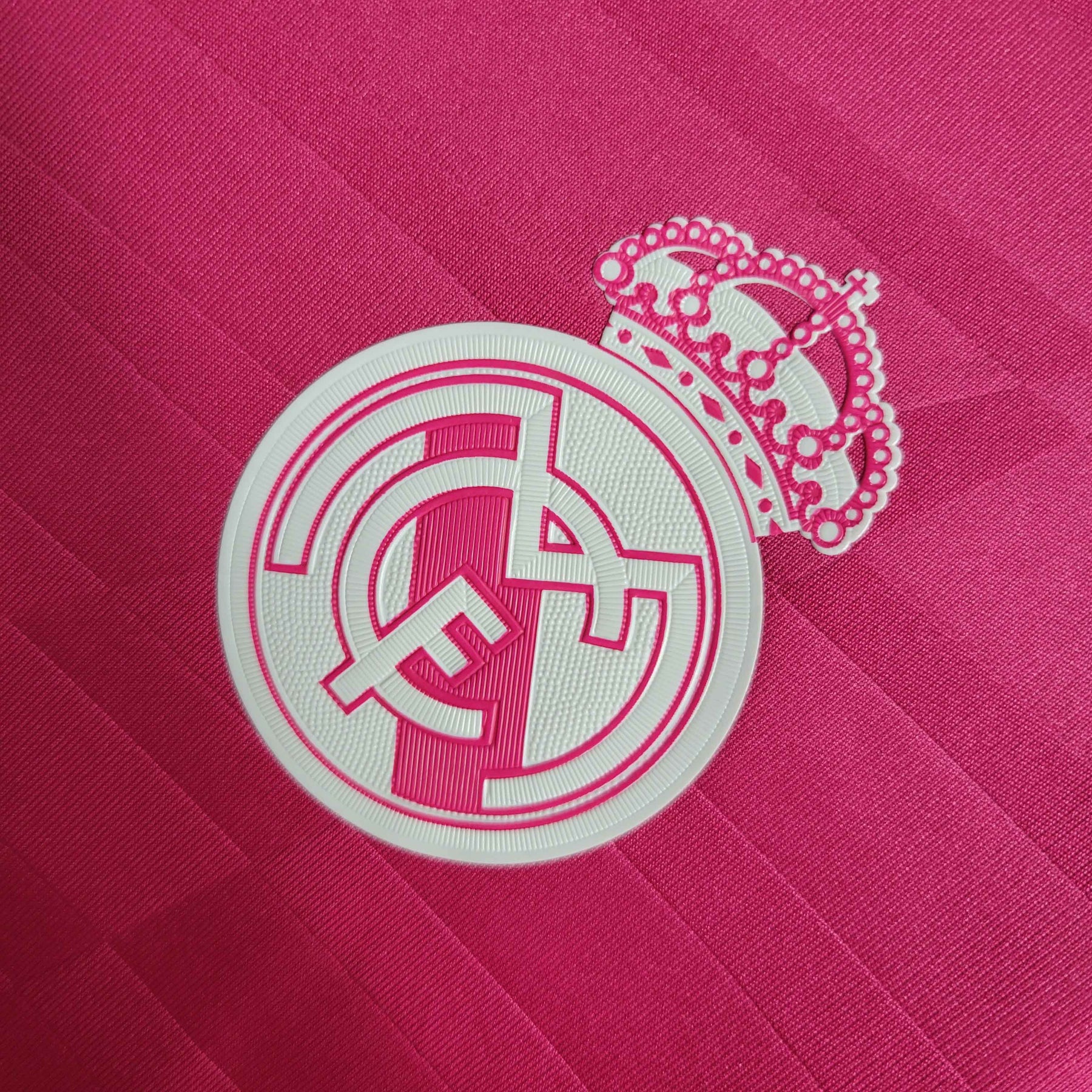 Camisa Manga Longa Real Madrid Away 2014/15 - Adidas Retrô Masculina - Rosa/Branca