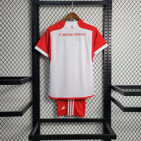 Kit Infantil Bayern de Munchen Home 2023/24 - Adidas Torcedor - Branca/Vermelha