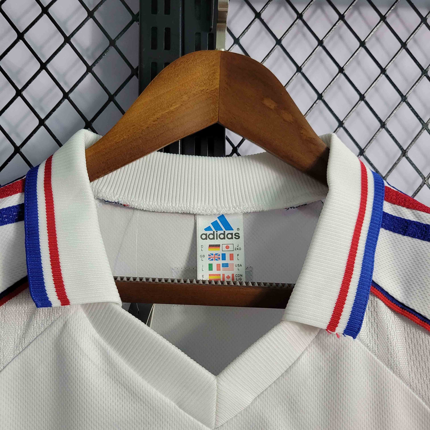 Camisa Seleção França 1998 - Adidas Retrô Masculina - Branca/Azul