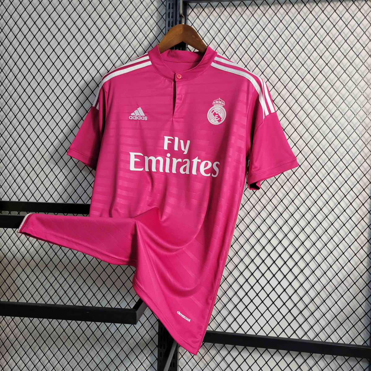 Camisa Real Madrid Away 2014/15 - Adidas Retrô Masculina - Rosa/Branca