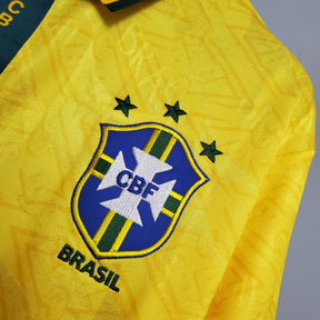 Camisa Seleção Brasil Home 1991/93 - Umbro Retrô Masculina - Amarela/Verde