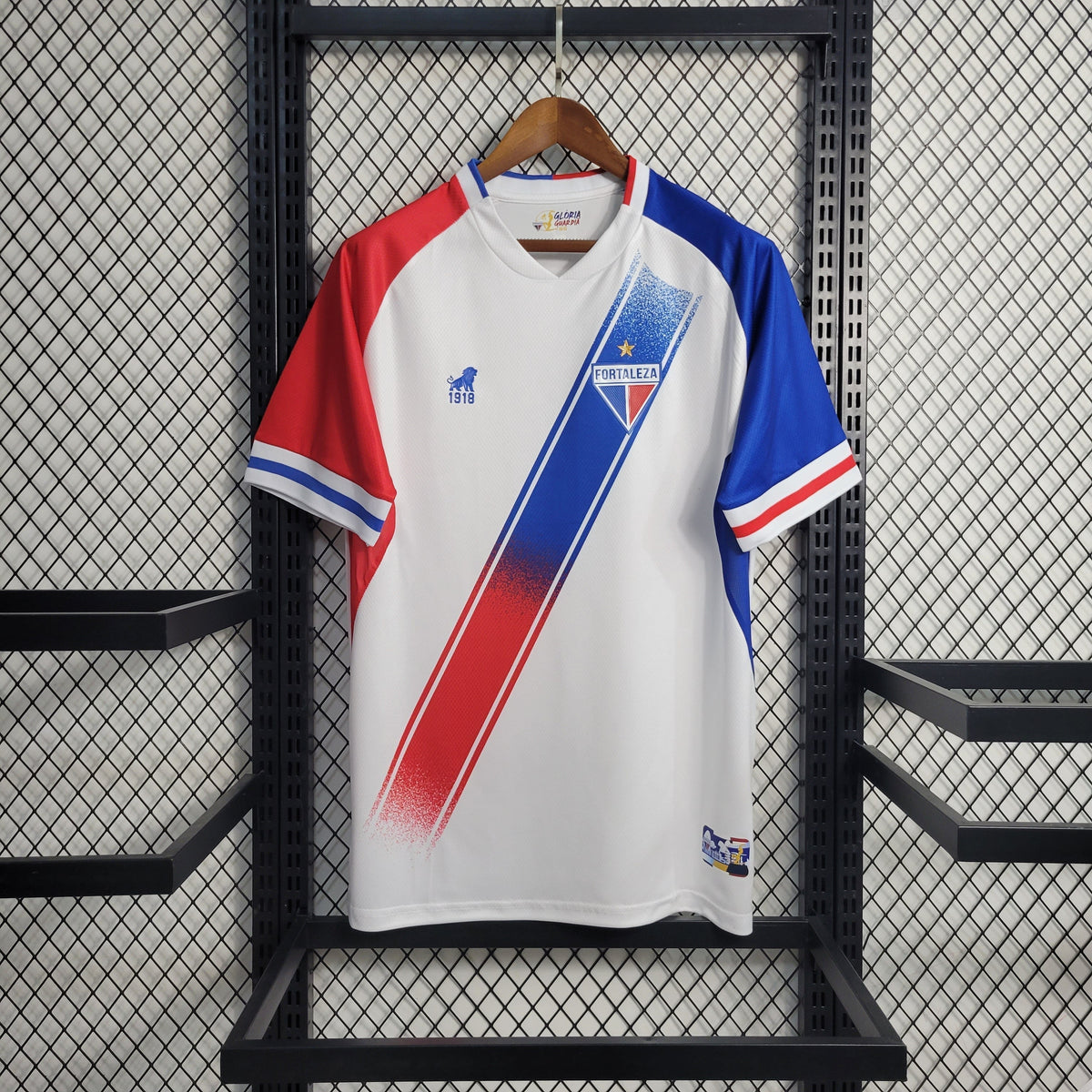 Camisa Fortaleza Away 2023/24 - Torcedor Masculina - Branca/Azul/Vermelha