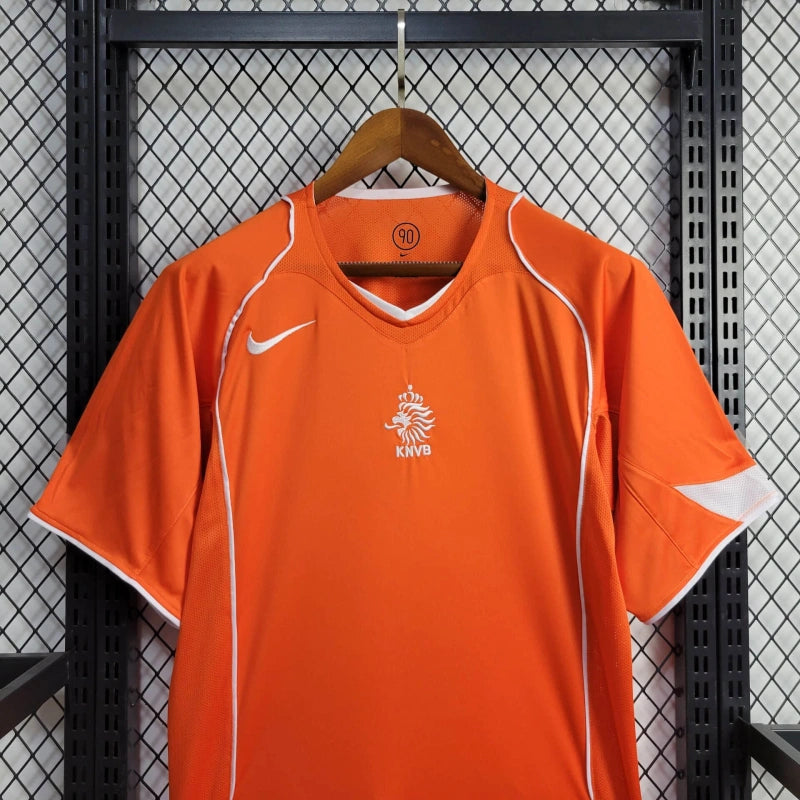 Camisa Seleção Holanda Home 2004 - Nike Retrô Masculina - Laranja/Branca