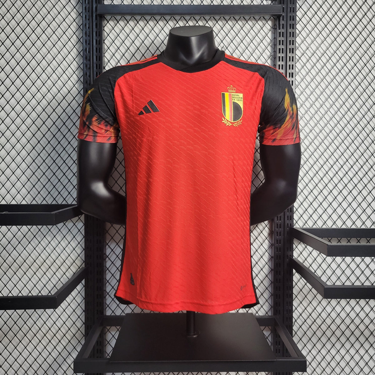 Camisa Seleção Bélgica Home 2022/23 - Adidas Jogador Masculina - Vermelha/Preta