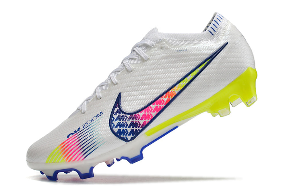 Chuteira Nike Air Zoom Mercurial Vapor 15 Elite Branco/Rosa/Azul/Verde